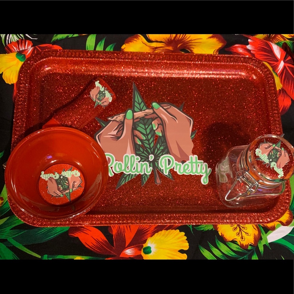 Rollin’ Pretty custom rolling tray set!
